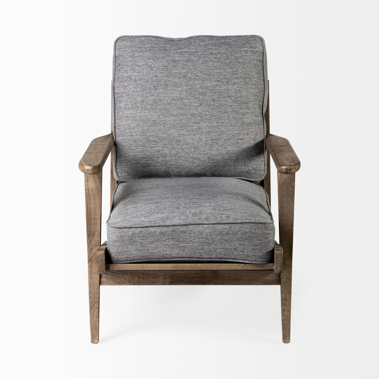 Olympus V Castlerock Grey Fabric Wrapped Brown Wooden Frame Accent Chair from Mercana - Luna Furniture