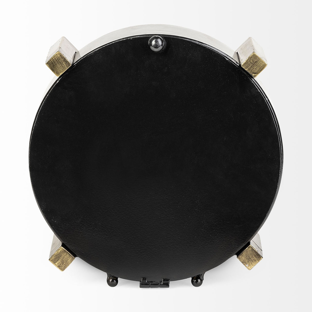 Agar Black Metal Round Table Clock from Mercana - Luna Furniture