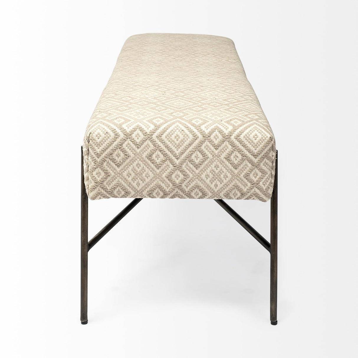 Avery II 55L x 17W Off White Upholstered Seat With Metal Base Accent Bench from Mercana - Luna Furniture