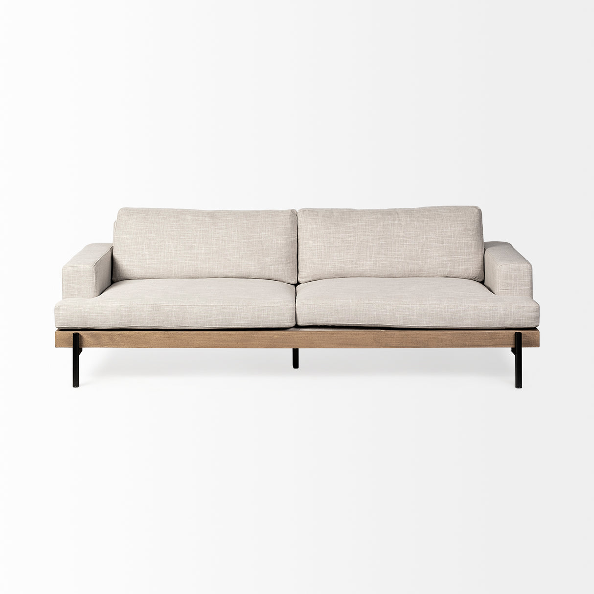 Colburne II 95" Beige Upholstered Three Seater Sofa from Mercana - Luna Furniture