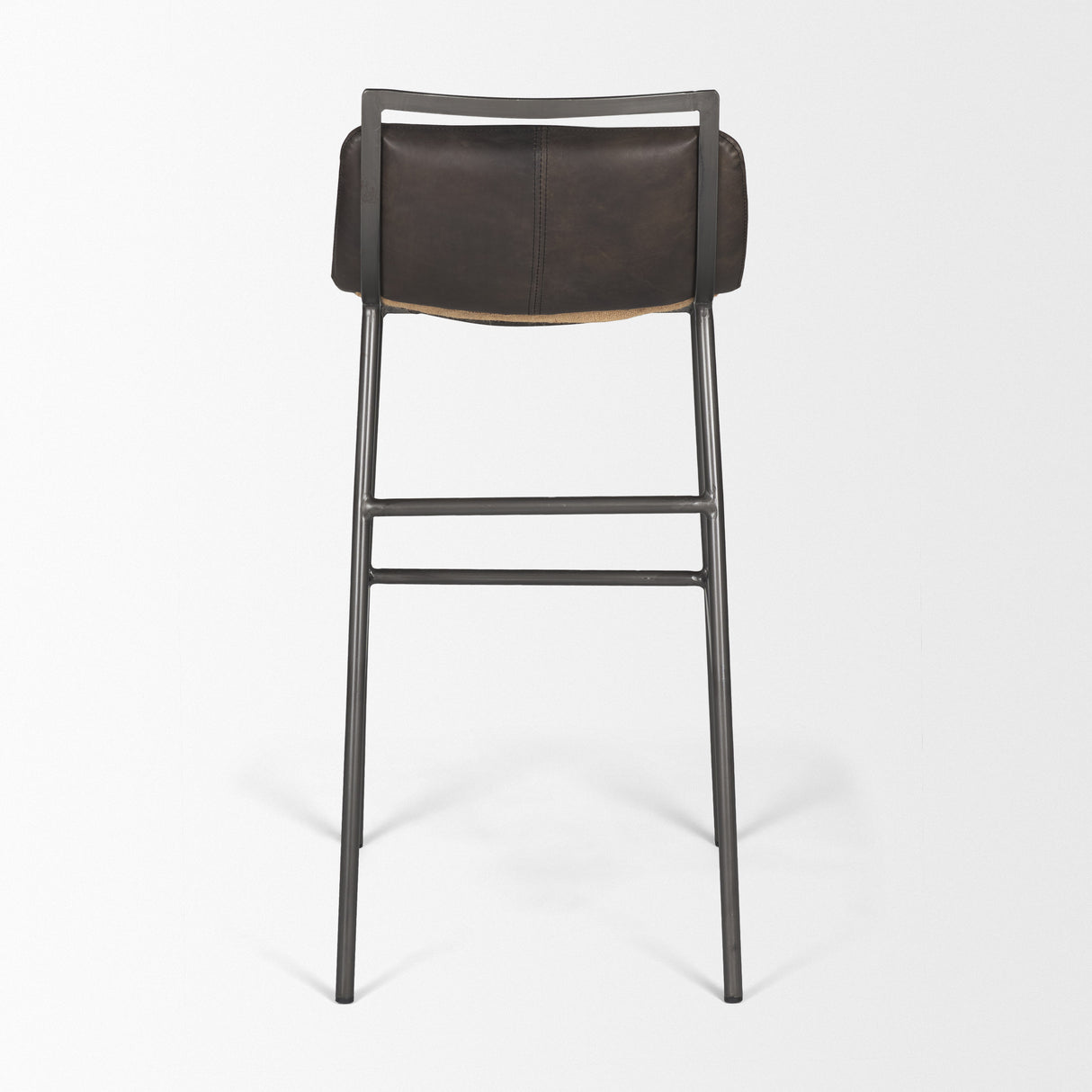 Kavalan 37.5" Total Height Ebony Leather Seat Black Metal Frame Bar Stool from Mercana - Luna Furniture