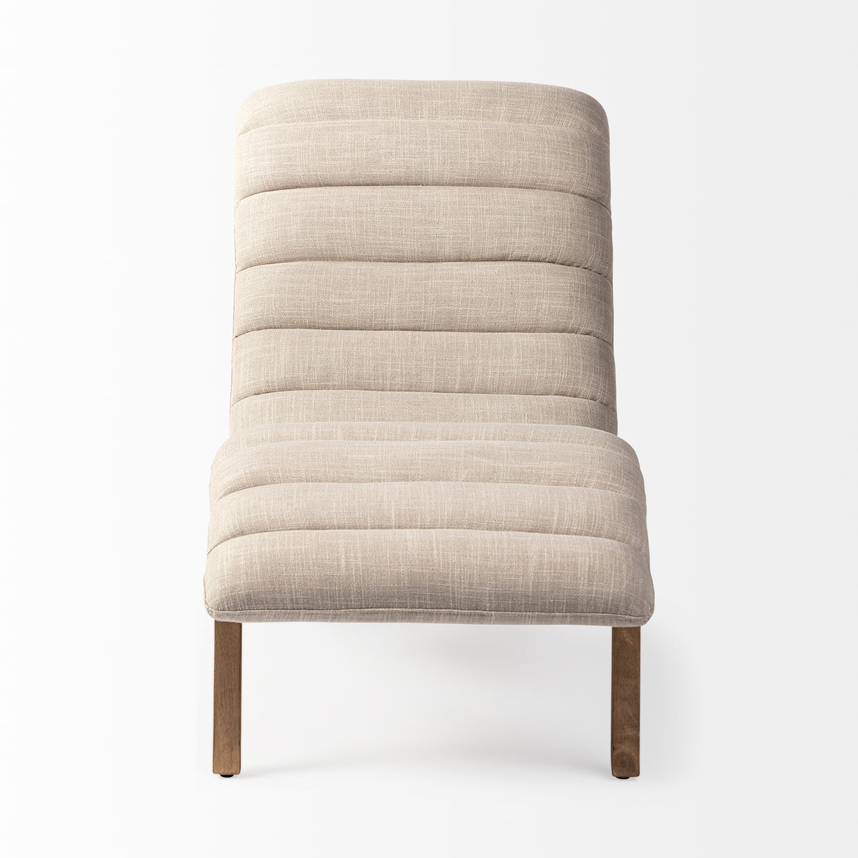 Pierre Beige Fabric Upholstered Armless Chaise Lounge Chair from Mercana - Luna Furniture