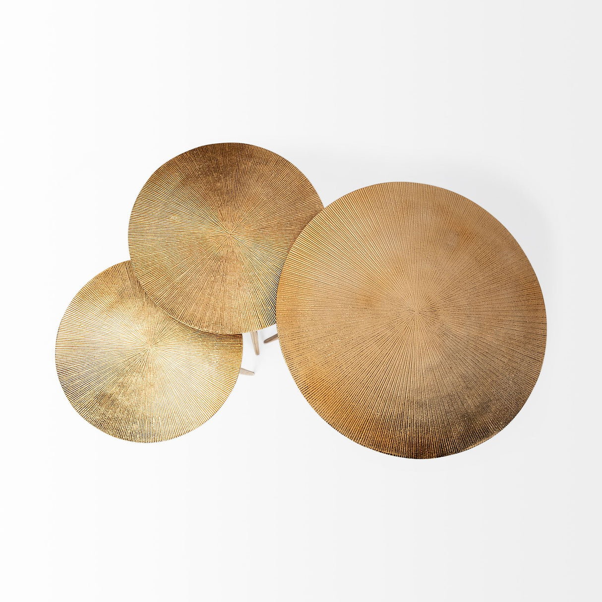 Reva III (Small) 16L x 16W Gold Round Top Cast Aluminum Accent Table from Mercana - Luna Furniture