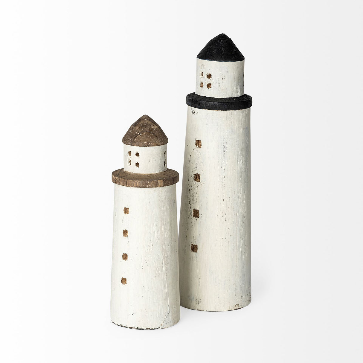 Abner (Large) 4L x 4W White Wooden Coastal Lighthouse from Mercana - Luna Furniture