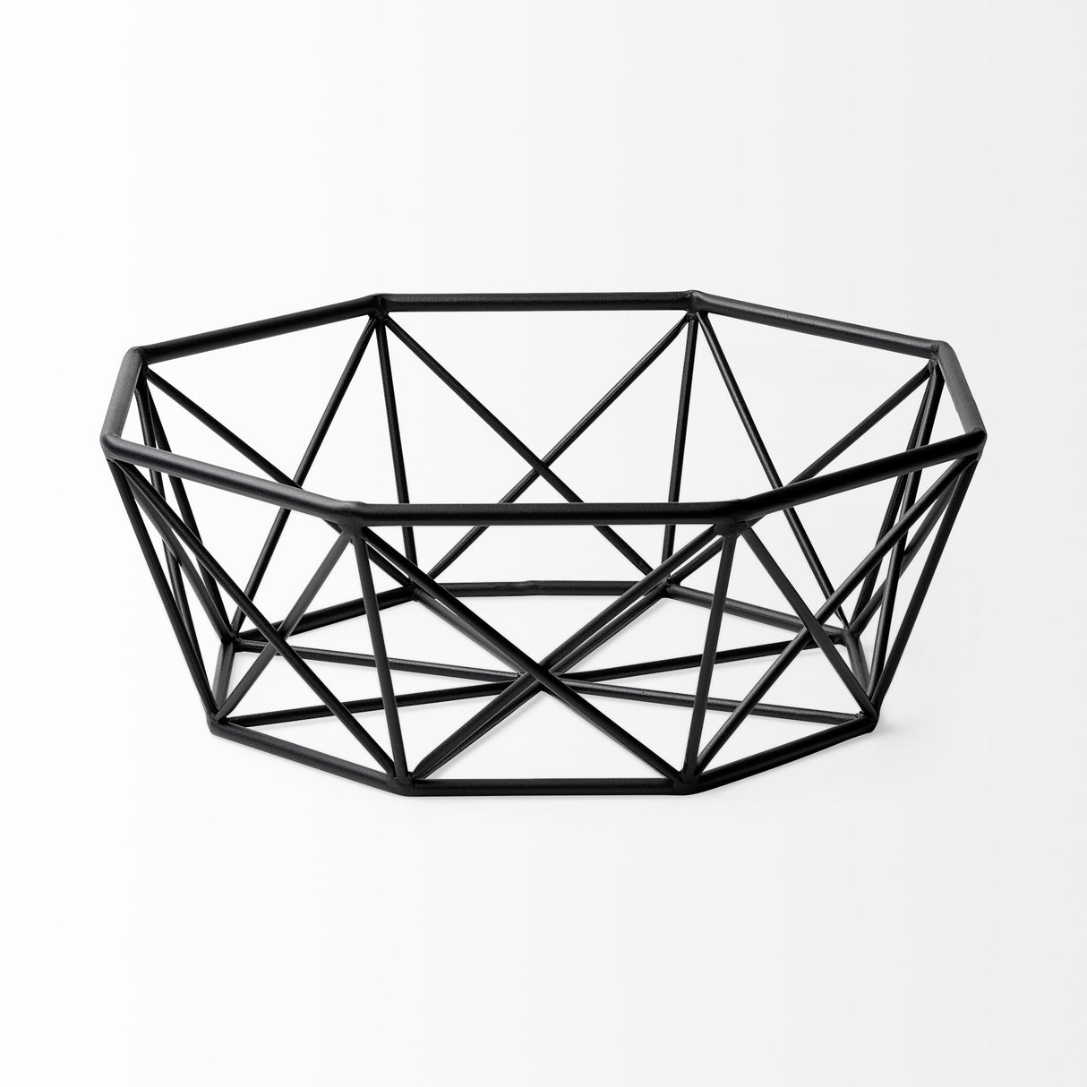 Davy 17L x 17W Black Metal Large Hexagonal Bowl from Mercana - Luna Furniture