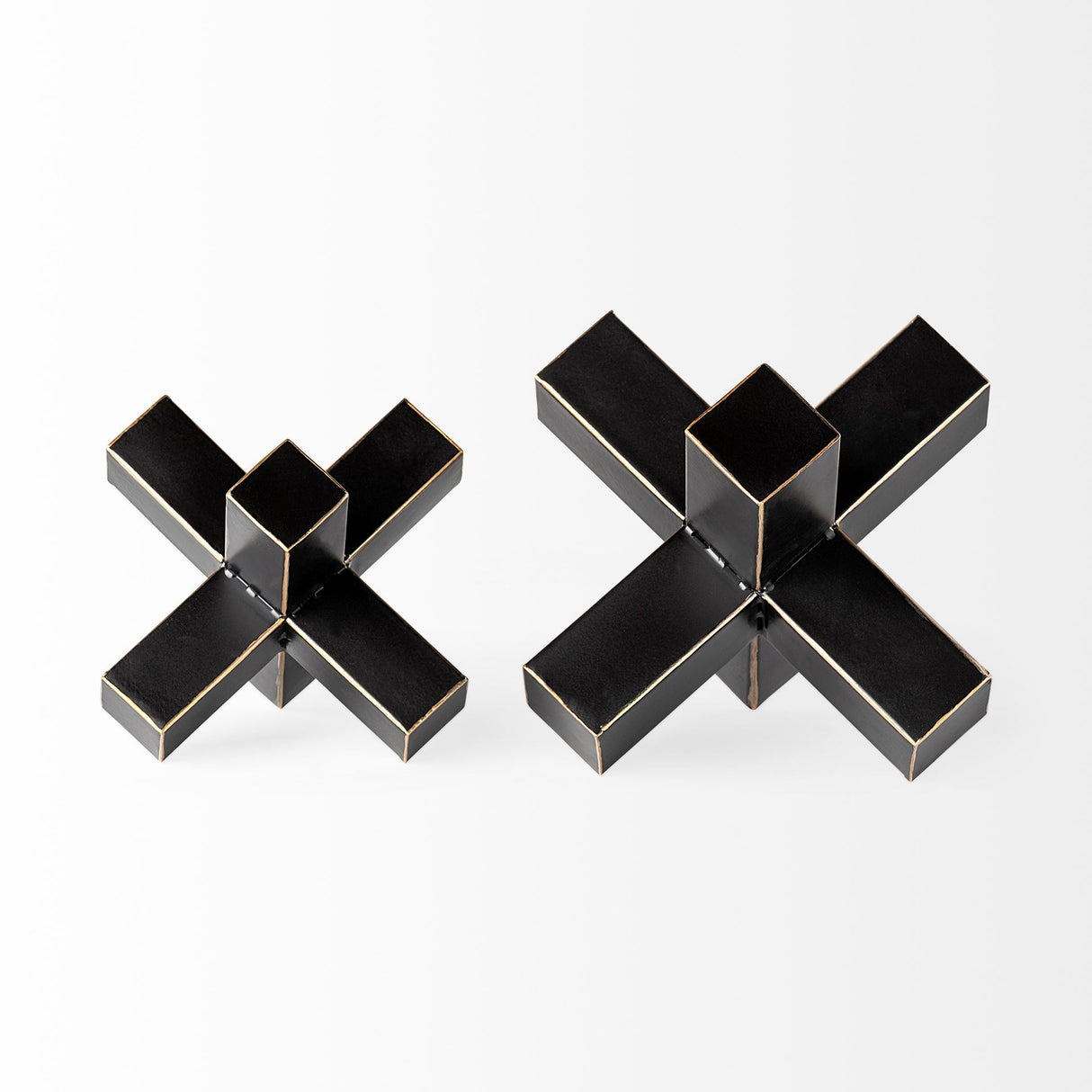 Abel (Small) 8L x 7W Black Metal Jack W/ Gold Accents from Mercana - Luna Furniture