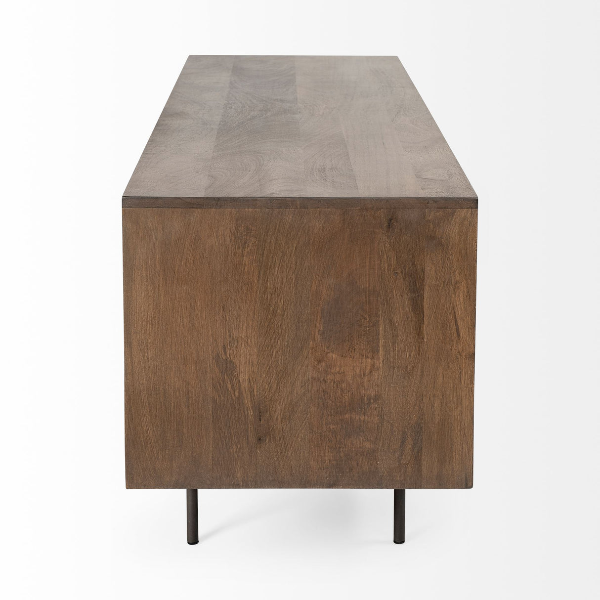 Grace I Two-Toned Brown Solid Wood TV Stand Media Console with Slated Doors, TV up to 82" from Mercana - Luna Furniture