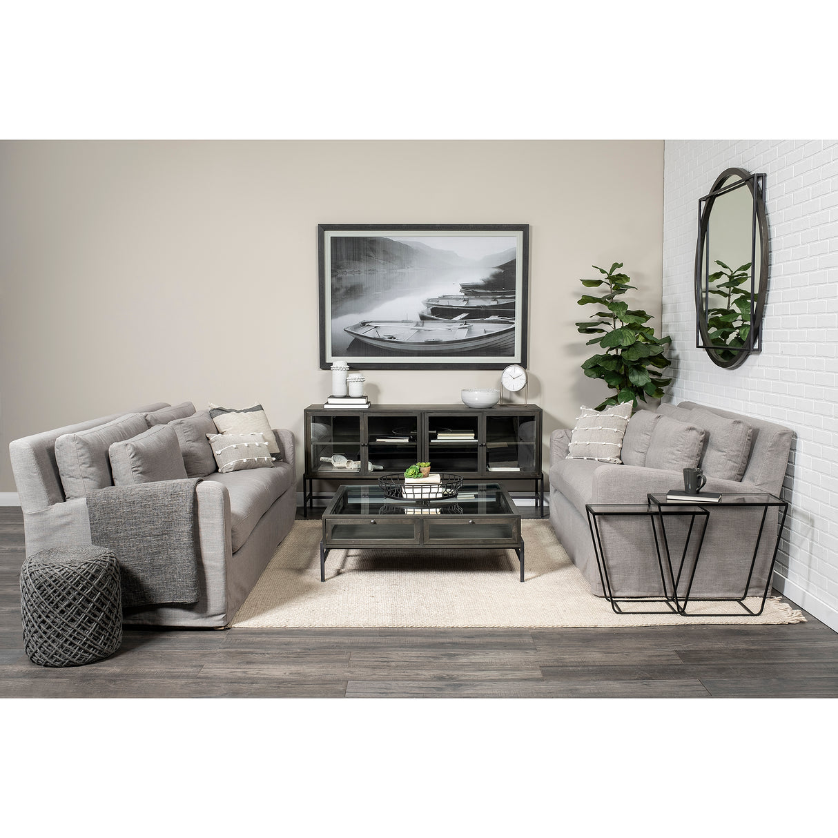 Denly I 69 X 38.25 X 34.5 Flint Gray Slipcover Two Seater Sofa from Mercana - Luna Furniture