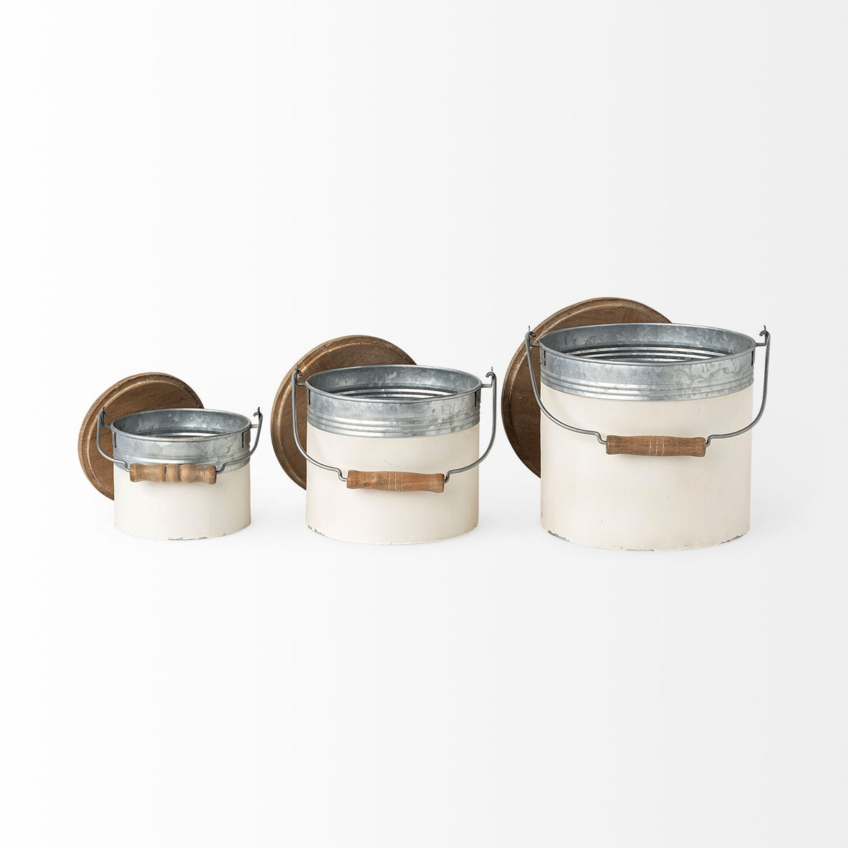 Alani (Set of 3) White Metal Storage Boxes from Mercana - Luna Furniture