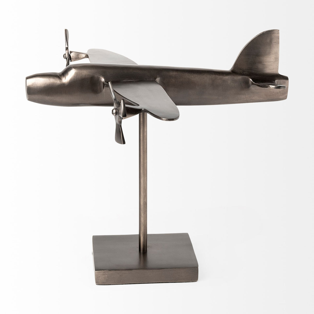 Maverick I 12L x 16W Gray Metal Bomber Plane from Mercana - Luna Furniture