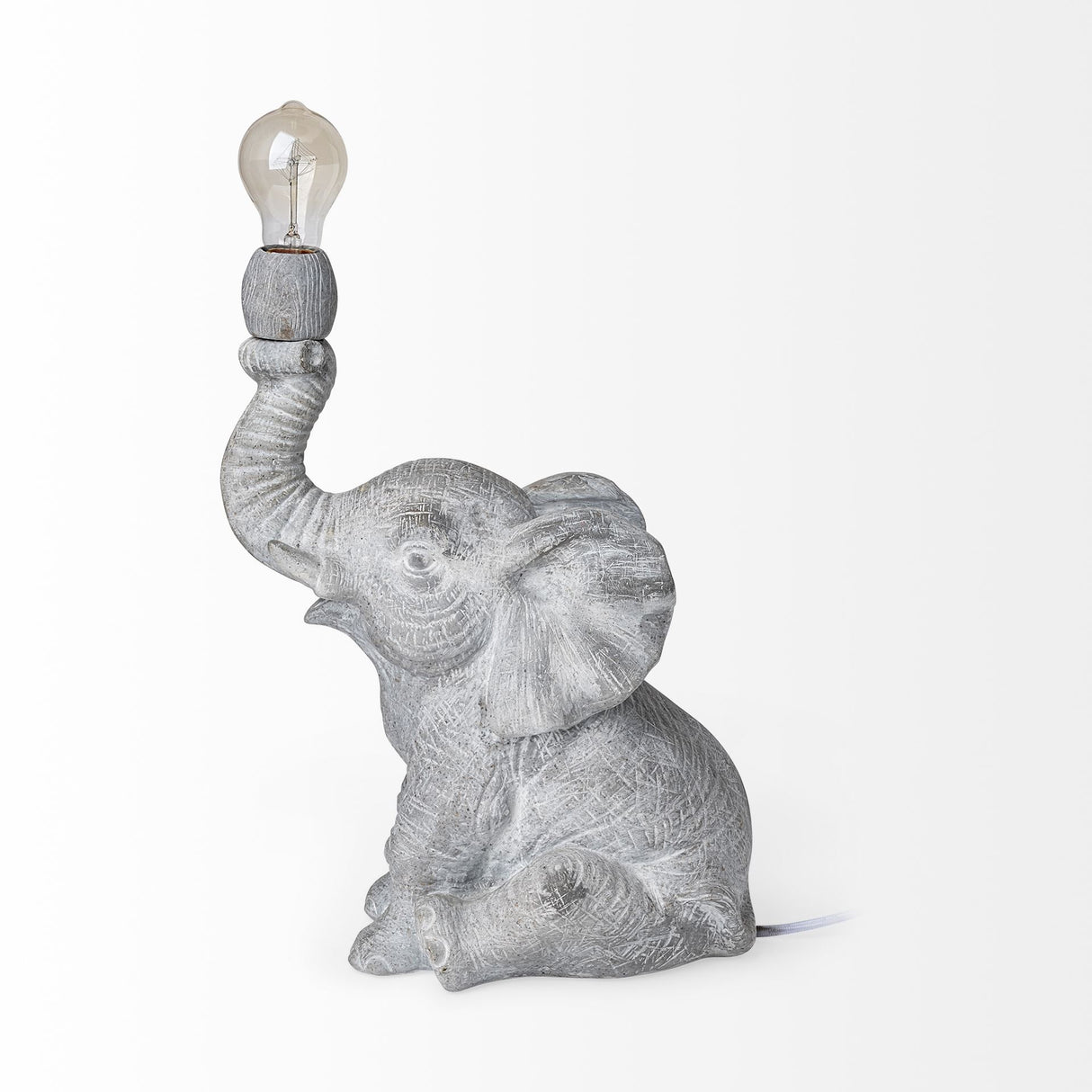 Tantor (15.9"H) Gray Resin Elephant Calf Table Lamp from Mercana - Luna Furniture