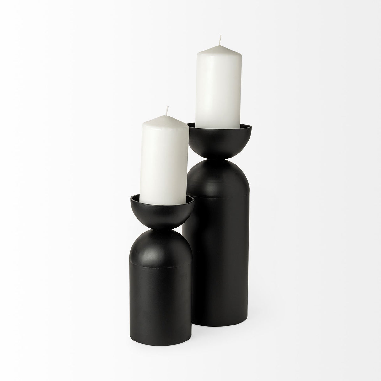 Alex Small Black Metal Cylindrical Table Candle Holder from Mercana - Luna Furniture