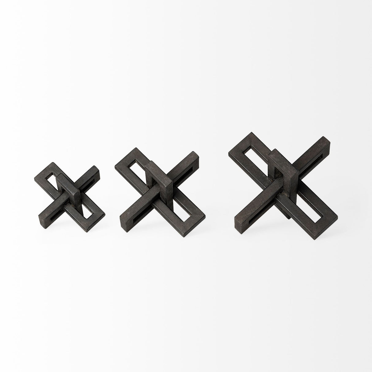 Aleph (Set of 3) Black Metal Small Medium & Large Jacks from Mercana - Luna Furniture