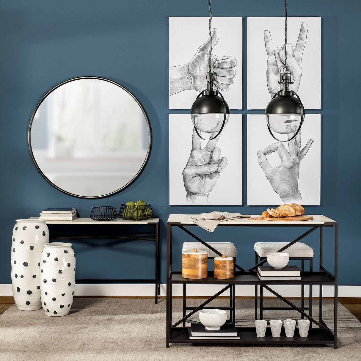 Hand Signs II by Jennifer Paxton Parker a Hand Embellished Textured Canvas from Mercana - Luna Furniture