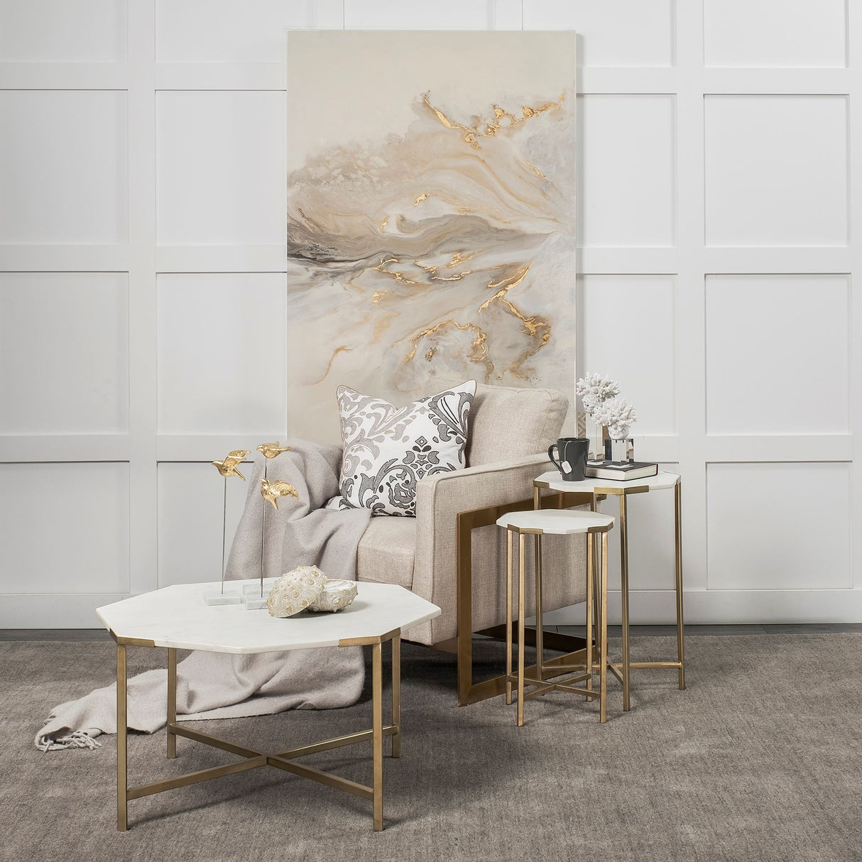 Confluence by Corrie LaVelle a Hand Embellished Textured Canvas from Mercana - Luna Furniture