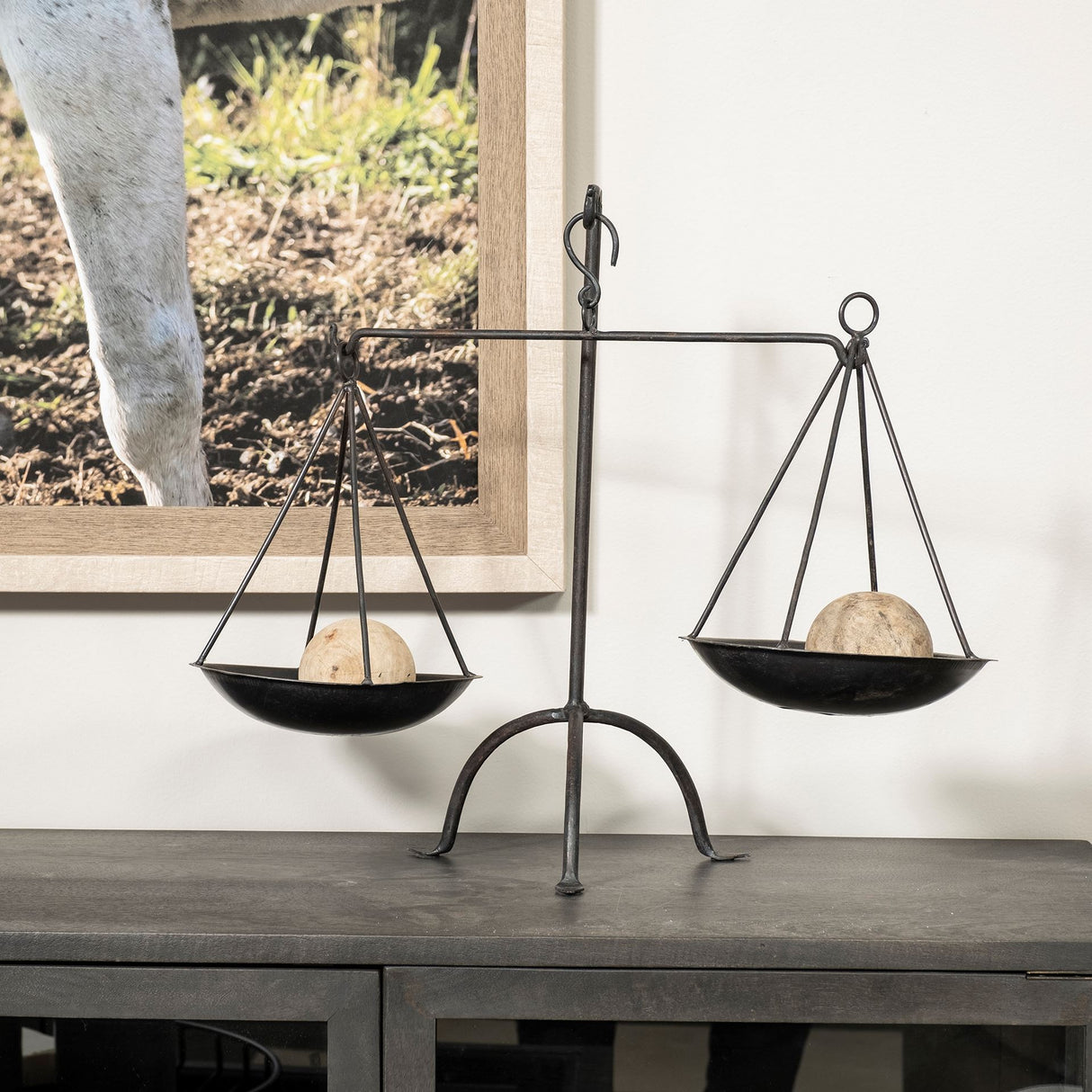 Adilah 16L x 10W Black Metal Vintage Inspired Weighing Scale from Mercana - Luna Furniture