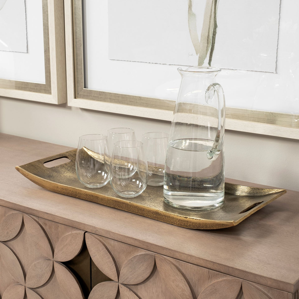 Drey 24L x 10W Gold Rectangular Tray from Mercana - Luna Furniture