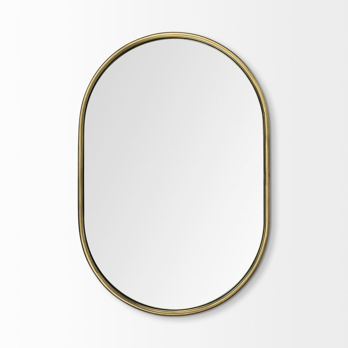 Sylvia I 24L x 35H Oval Gold Metal Frame Wall Mirror from Mercana - Luna Furniture