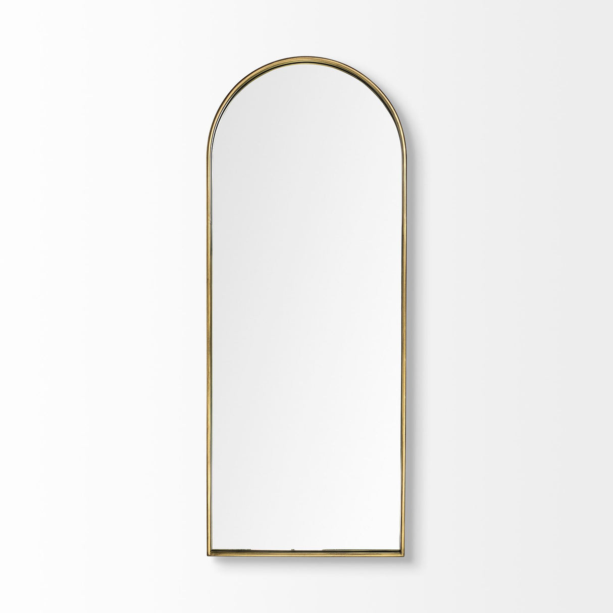 Agatha 28.0L x 2.0W x 70.0H Rounded Arch Gold Metal Frame Full Length Mirror from Mercana - Luna Furniture