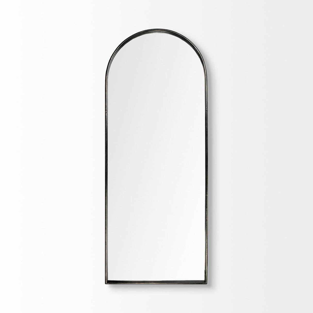 Agatha 28.0L x 2.0W x 70.0H Rounded Arch Black Metal Frame Full Length Mirror from Mercana - Luna Furniture