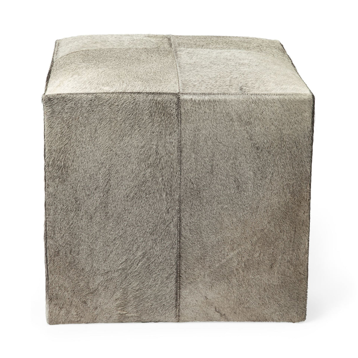 Zahavi I 20" Grey-toned hair-on-hide ottoman from Mercana - Luna Furniture