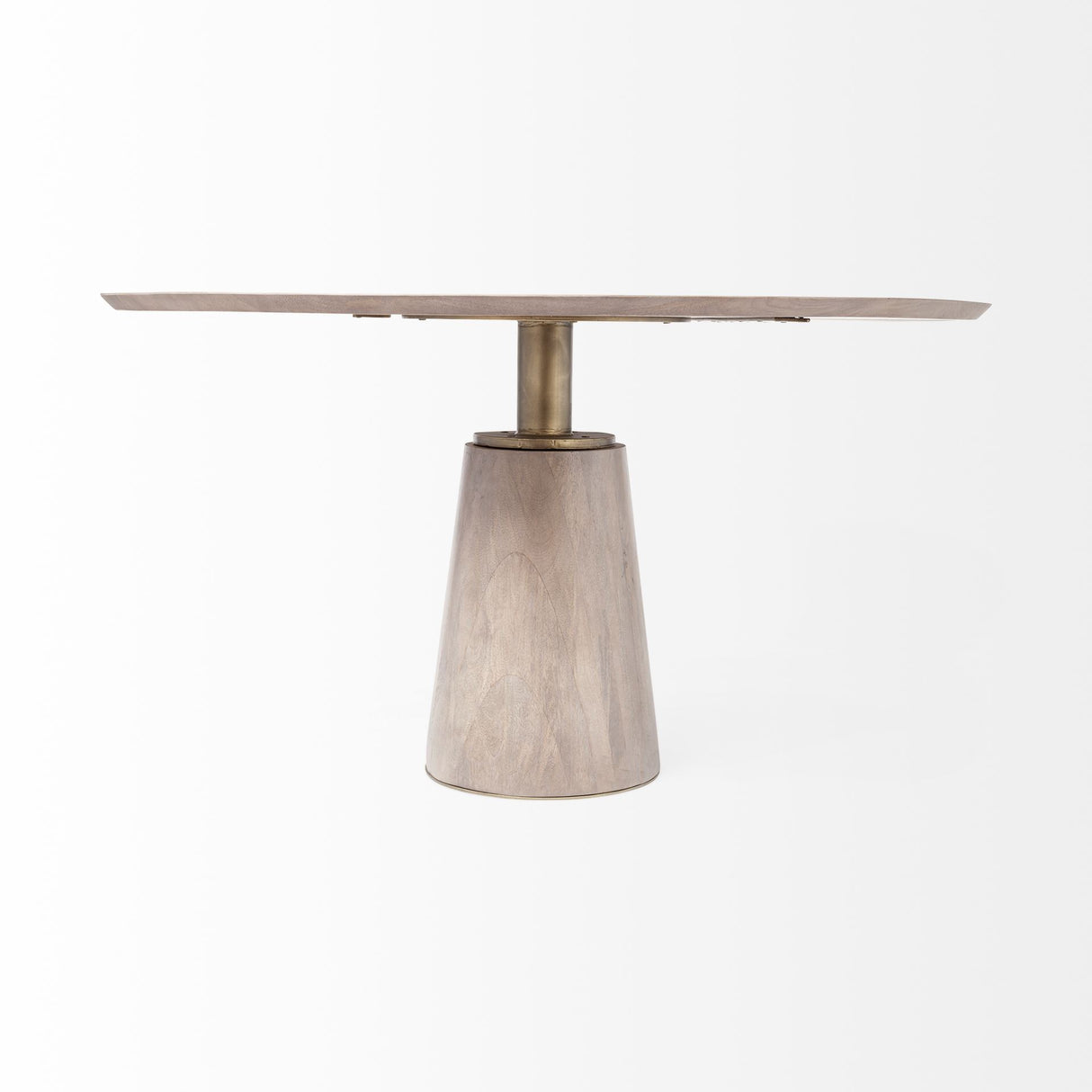 Maxwell II 54" Round Brown Solid Wood Top Brown Wood/Gold Metal Base Dining Table from Mercana - Luna Furniture