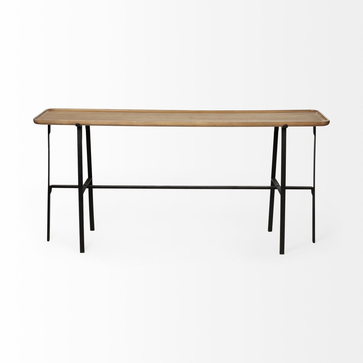Helios II 60L x 14W x 29H Rectangular Brown Raised Edge Top Console Table from Mercana - Luna Furniture