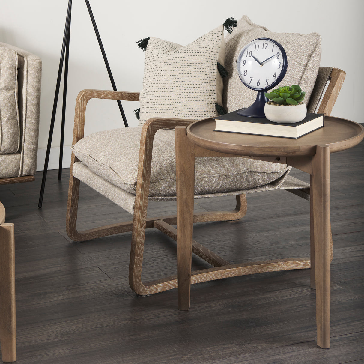 Cleaver I 22 x 24 Round Top Brown Solid Wood Accent Table from Mercana - Luna Furniture