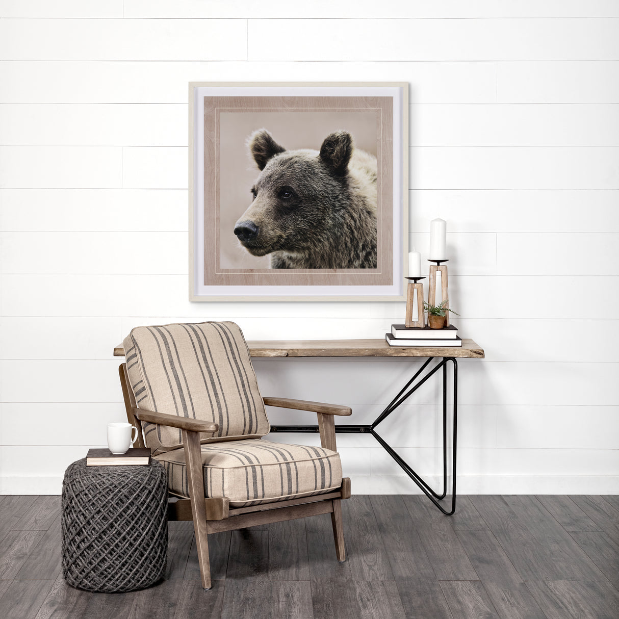 Bear Focus - Hush by Wink Gaines a Hand Embelished Textured Framed Art Photo Matted under Glass from Mercana - Luna Furniture