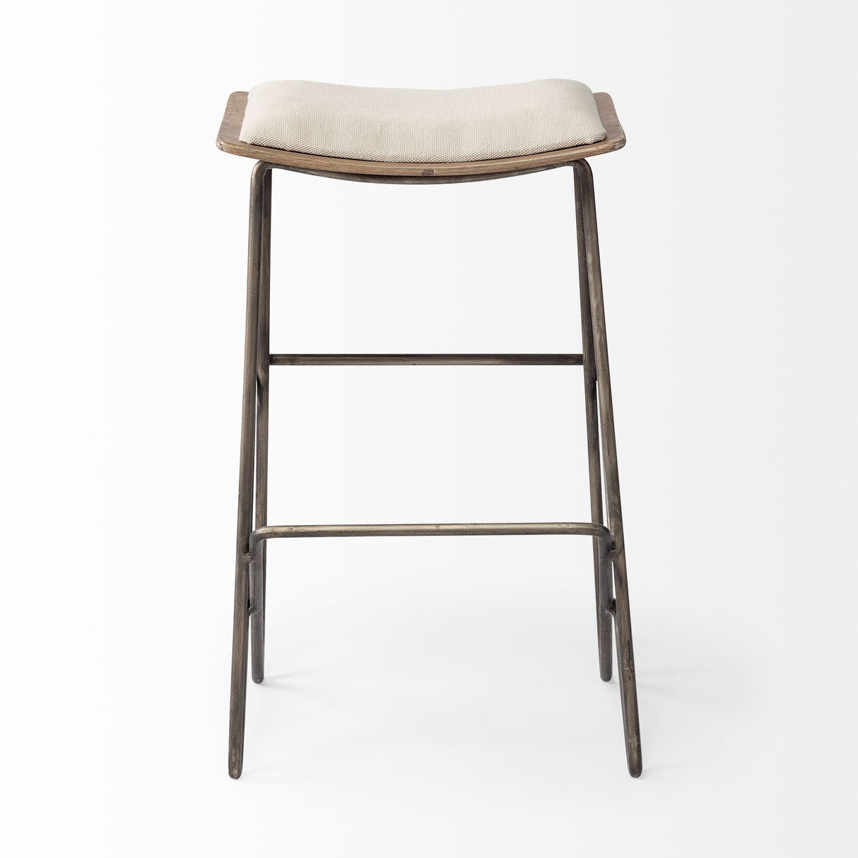 Katniss 26" Total Height Cream Fabric Seat Gold Metal Frame Counter Stool from Mercana - Luna Furniture