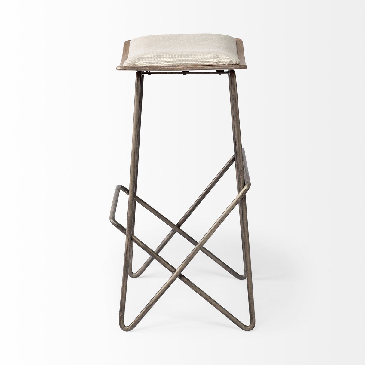Katniss 26" Total Height Cream Fabric Seat Gold Metal Frame Counter Stool from Mercana - Luna Furniture