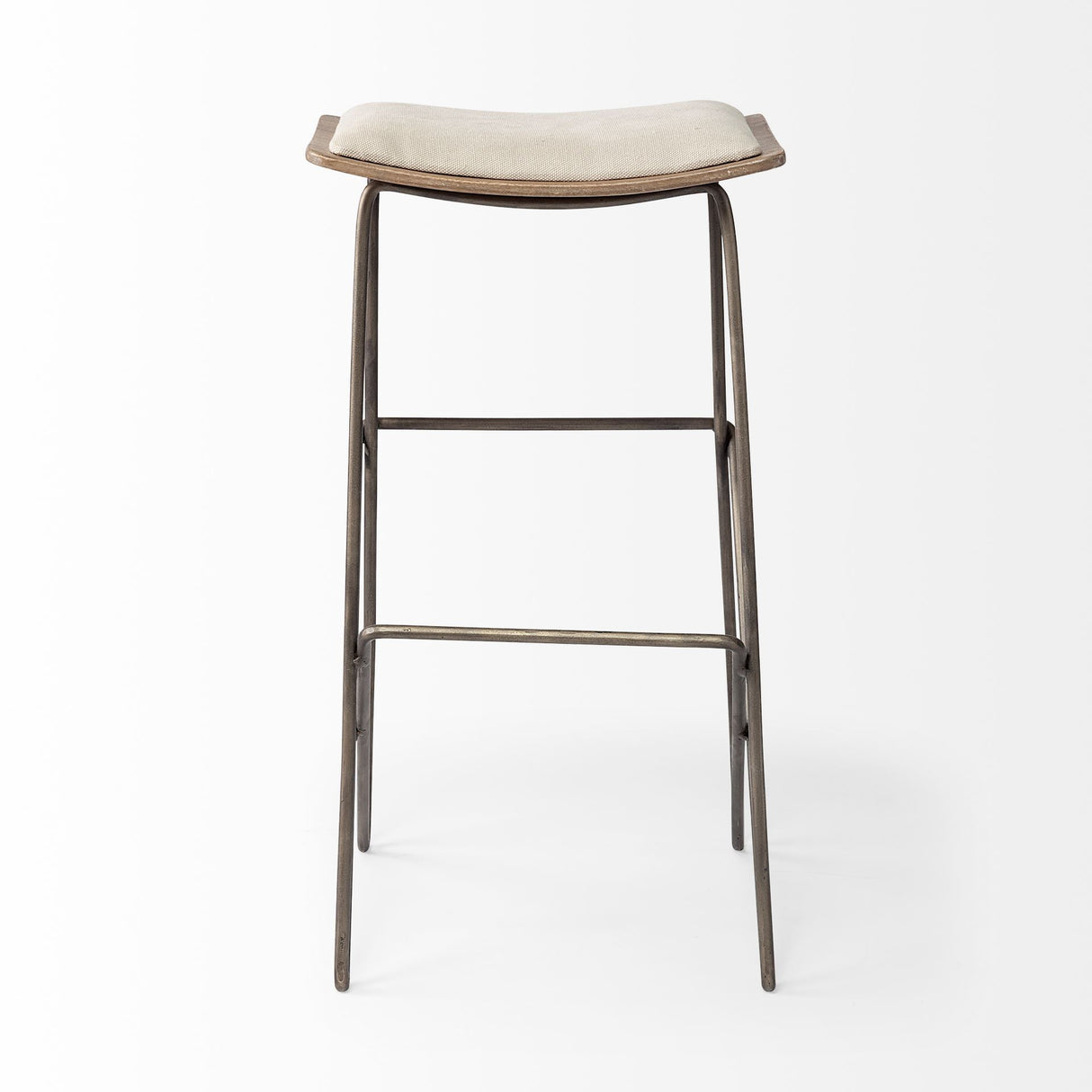 Katniss 30" Total Height Cream Fabric Seat Gold Metal Frame Bar Stool from Mercana - Luna Furniture