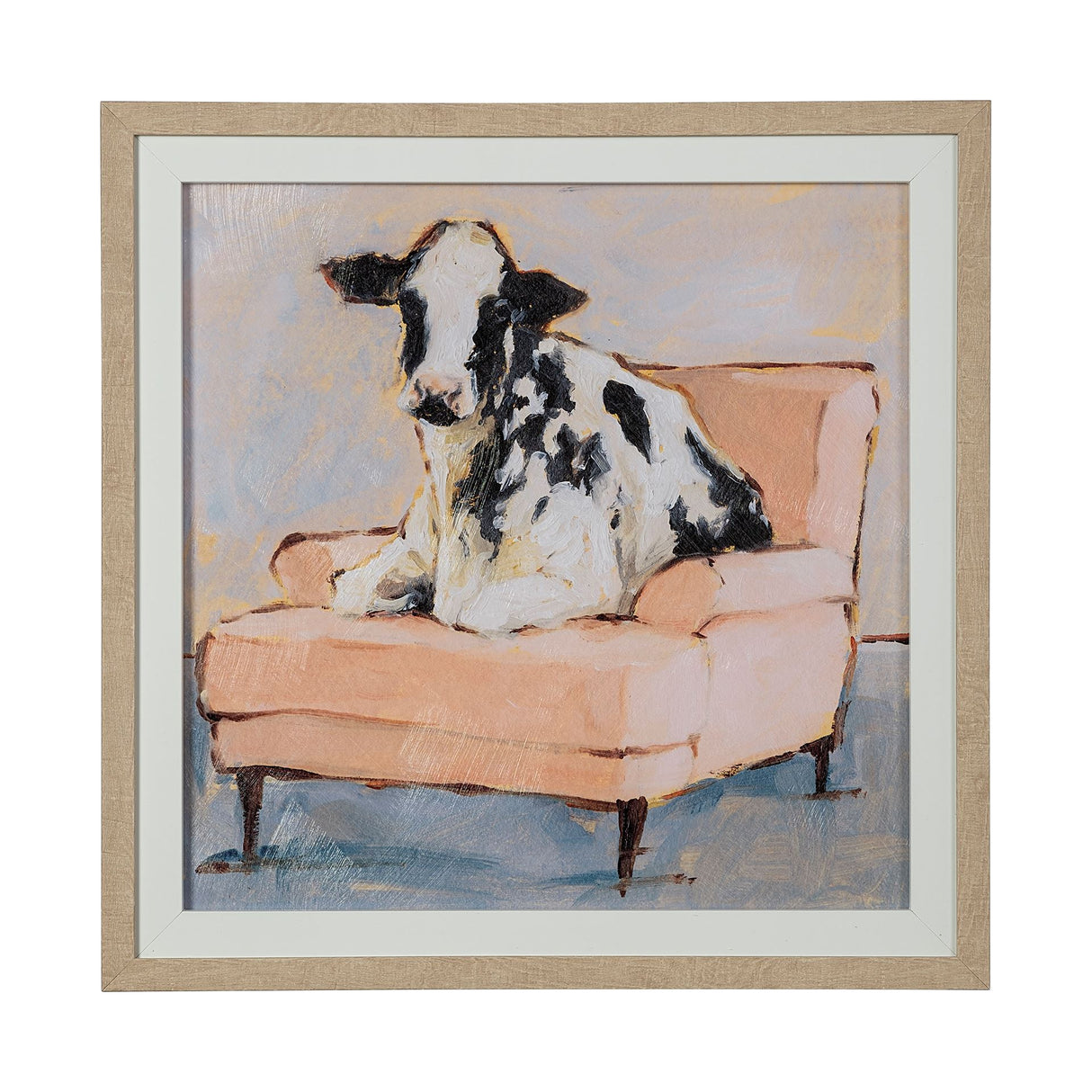 Moo-ving In II by Ethan Harper a Hand Embellished Textured Framed Art Print Matted under Glass from Mercana - Luna Furniture