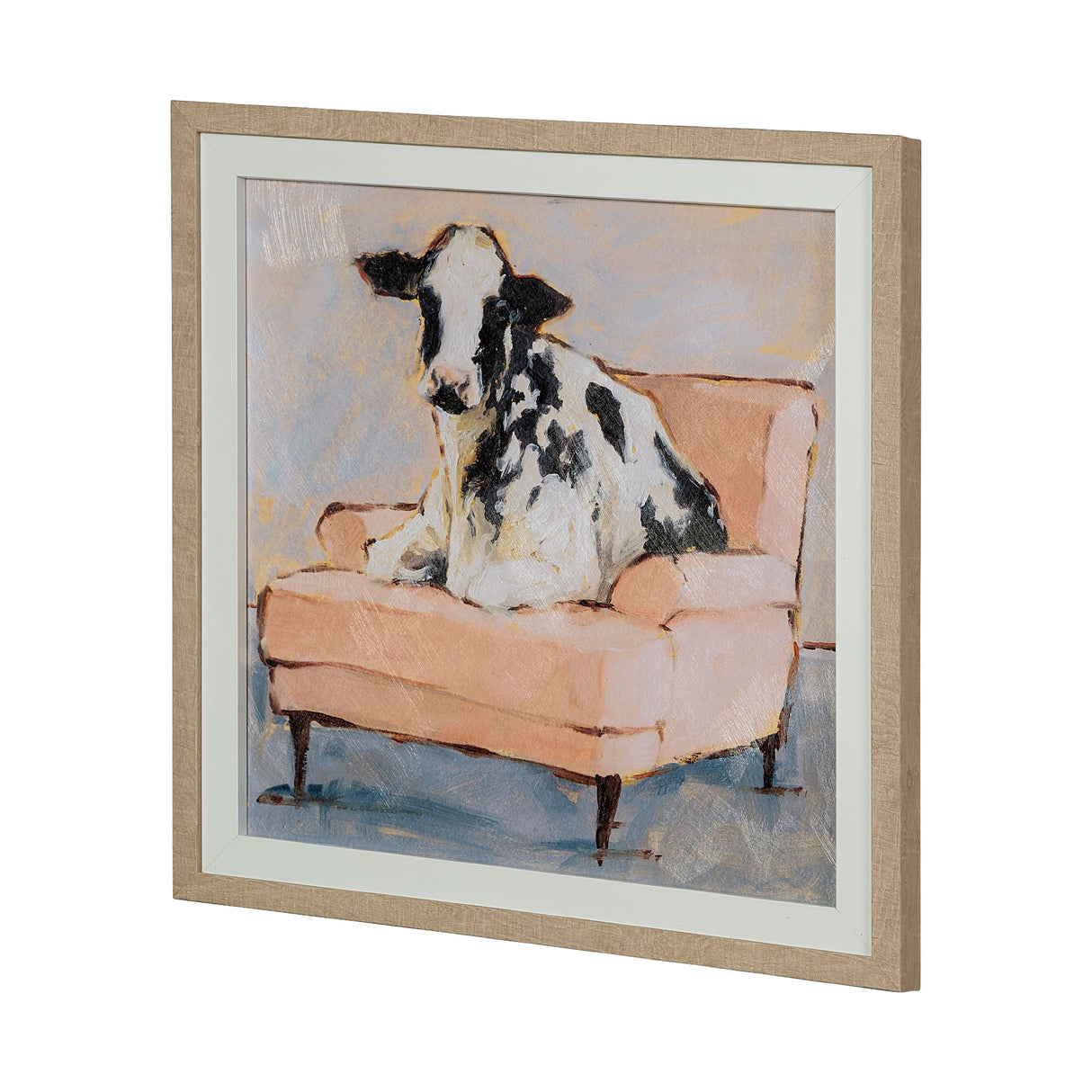 Moo-ving In II by Ethan Harper a Hand Embellished Textured Framed Art Print Matted under Glass from Mercana - Luna Furniture