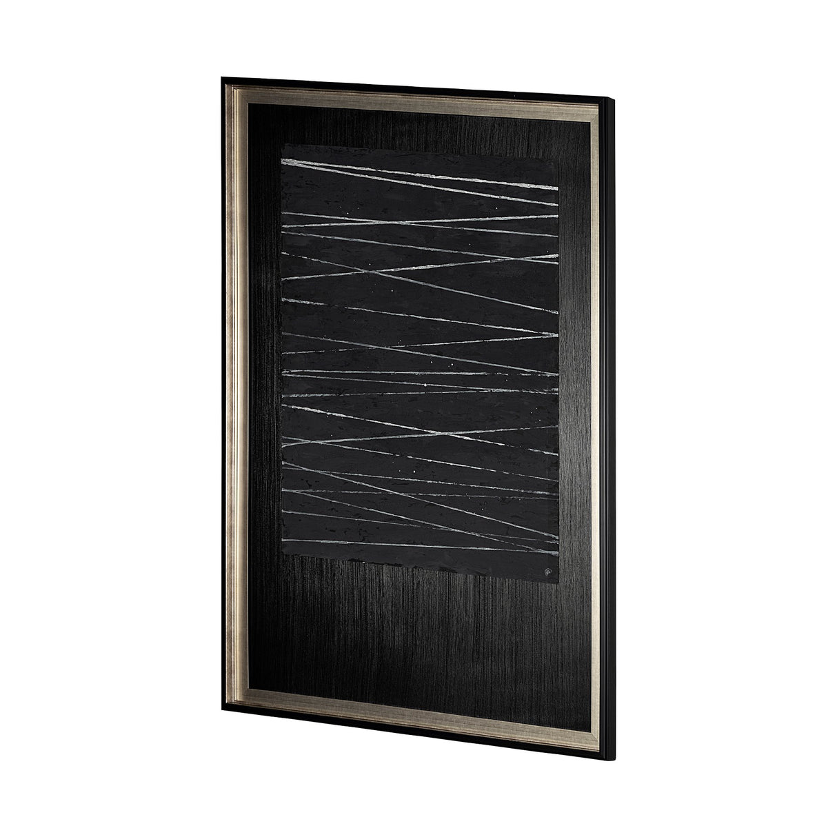 OM-Silver Lines by Studio M a handmade Original Framed Artwork under Glass from Mercana - Luna Furniture
