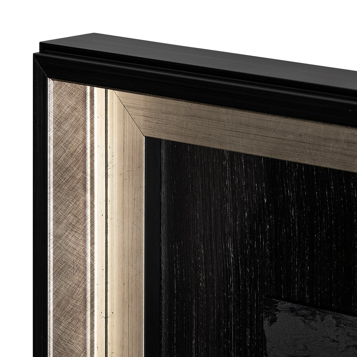 OM-Silver Lines by Studio M a handmade Original Framed Artwork under Glass from Mercana - Luna Furniture