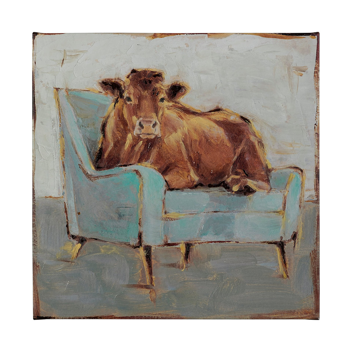 Moo-ving IV by Ethan Harper a Hand Embellished Textured Canvas from Mercana - Luna Furniture