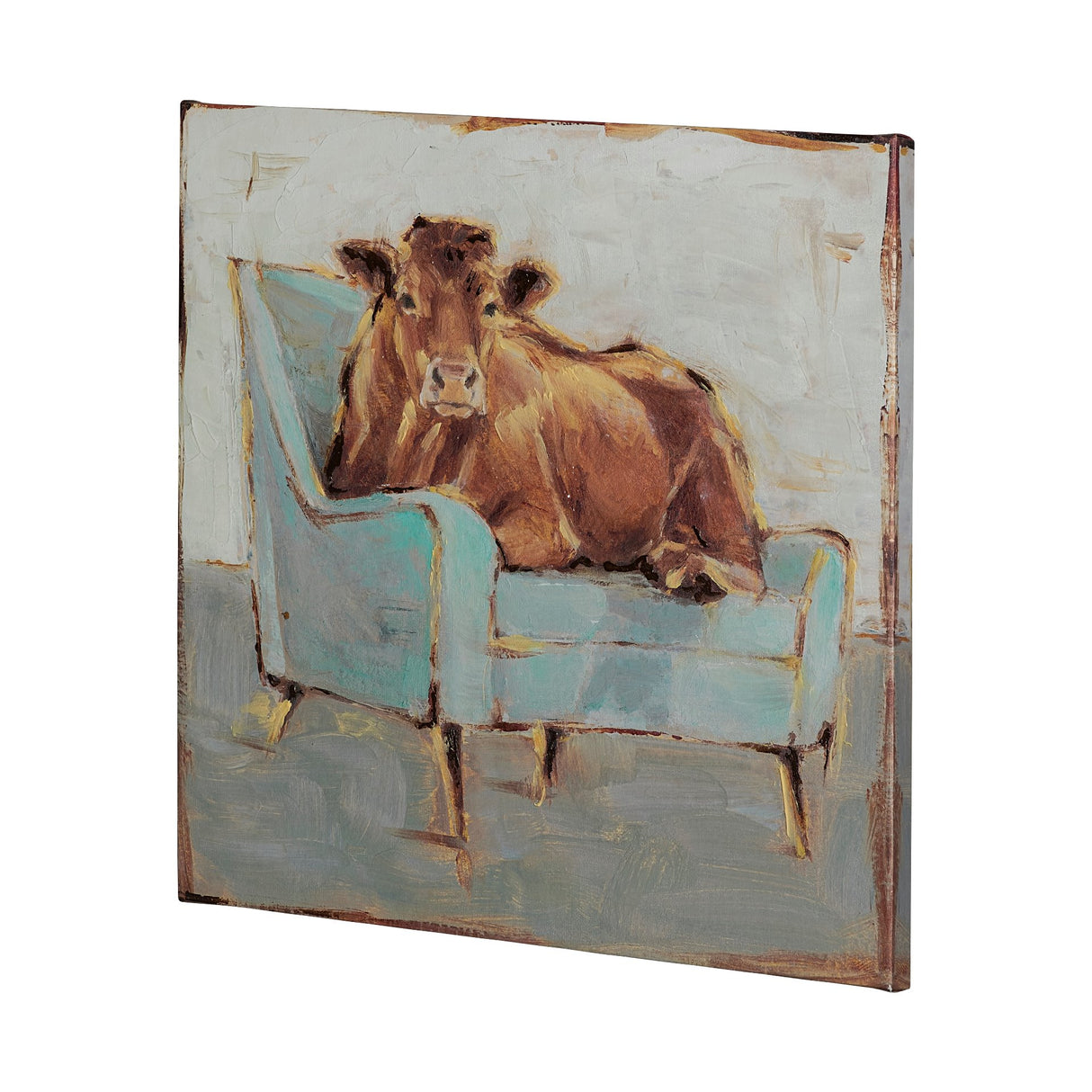 Moo-ving IV by Ethan Harper a Hand Embellished Textured Canvas from Mercana - Luna Furniture