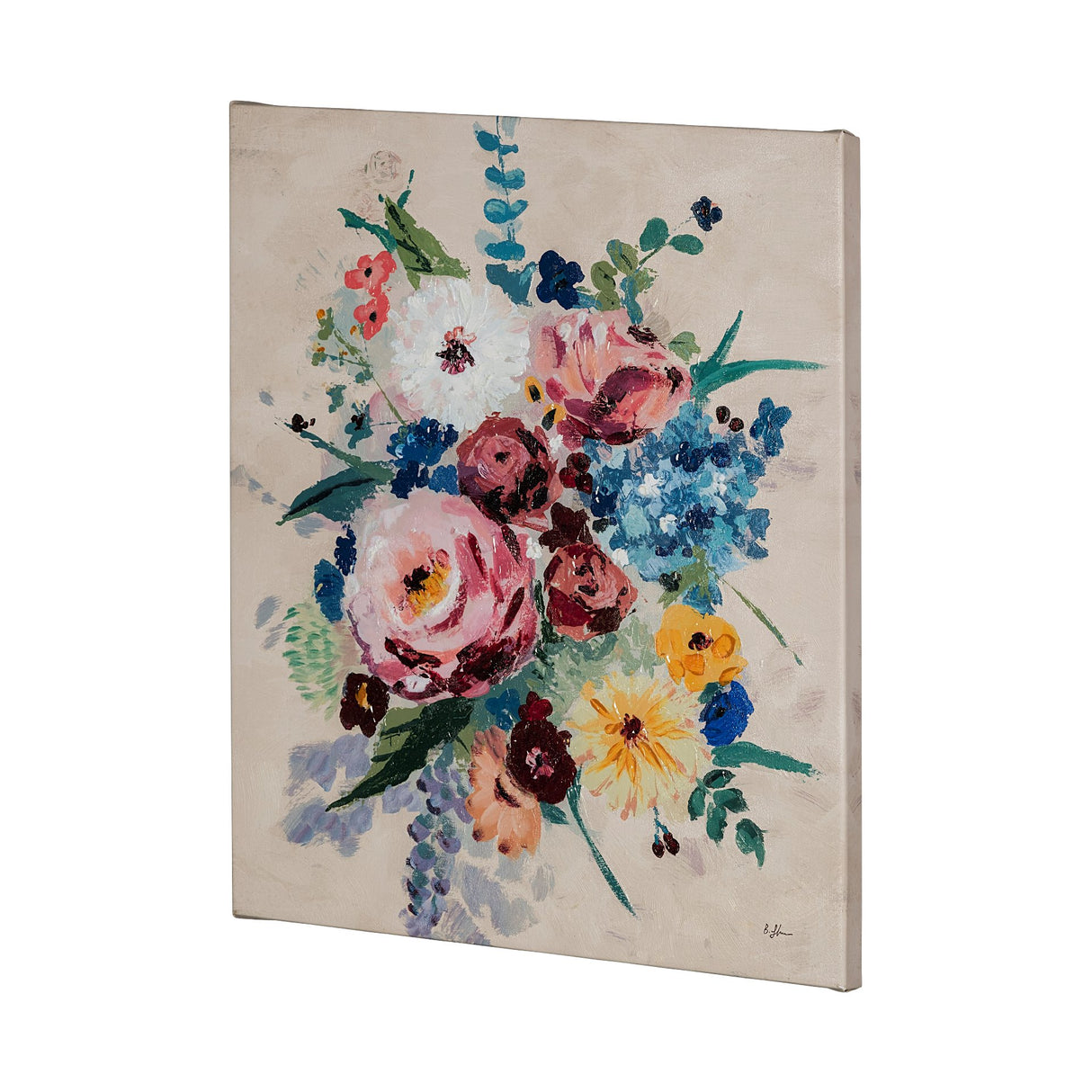 Farmhouse Flowers I by Barbara Fleming a Hand Embellished Textured Canvas from Mercana - Luna Furniture