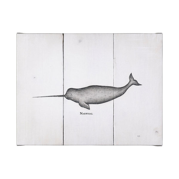 Narwhal by Mercana Studio a Hand Embellished Textured Canvas