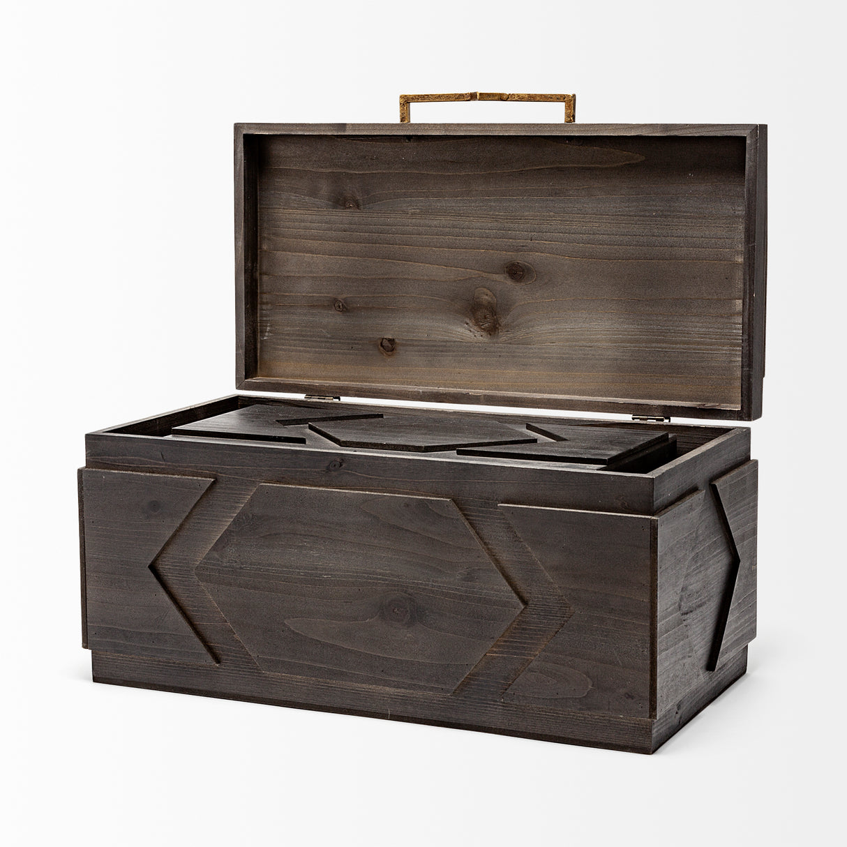 Cassia Set of 2 Brown Wooden Boxes from Mercana - Luna Furniture