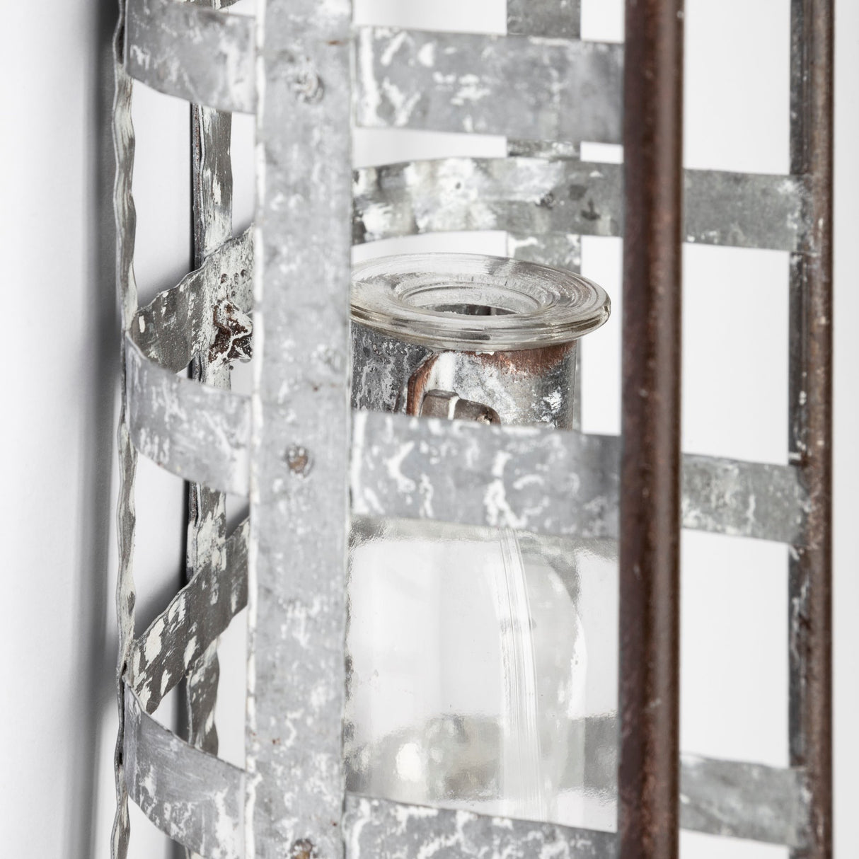 Margaret Wall Mounted Basket w Glass Bottle for Botanicals or Floral from Mercana - Luna Furniture