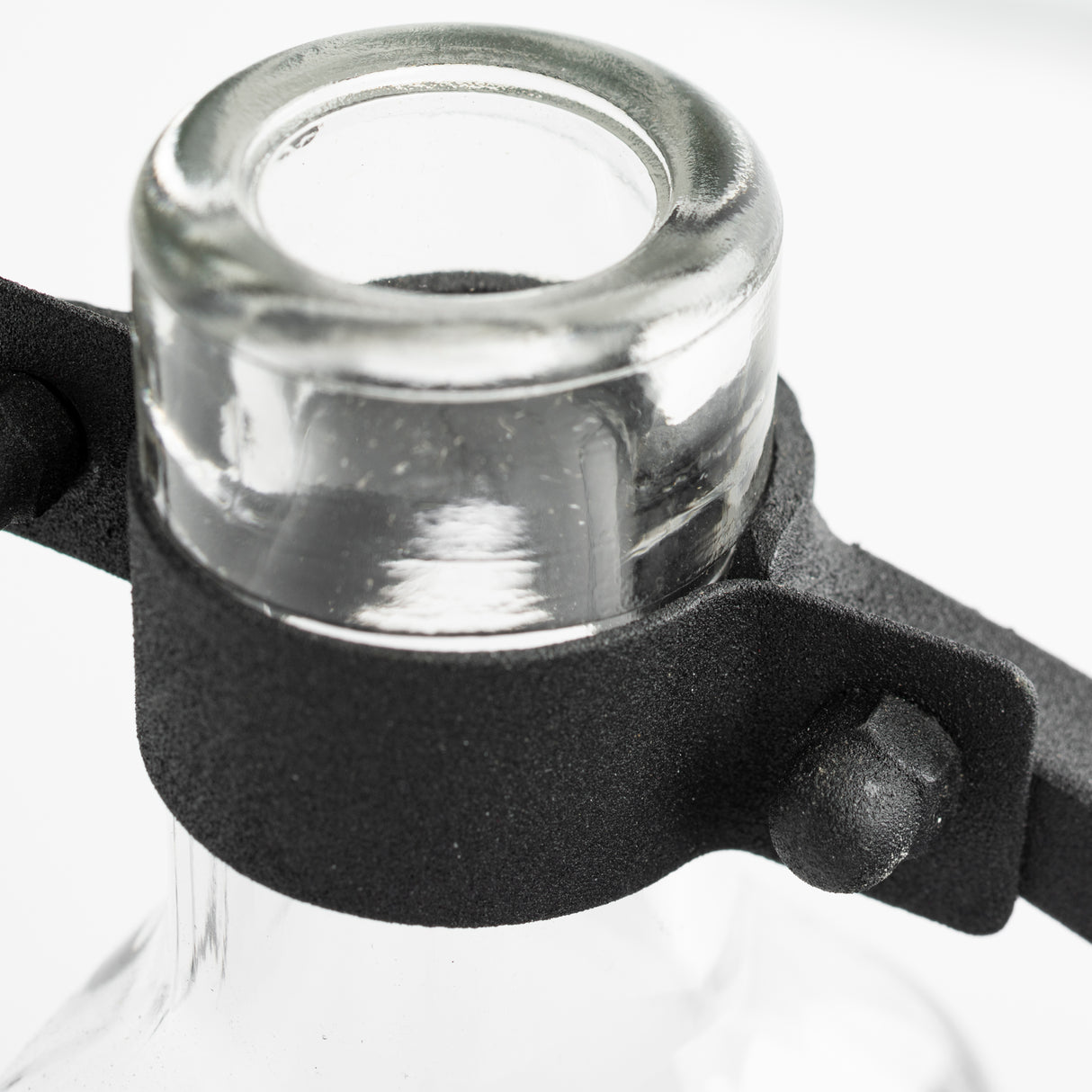 Monica I Short Black Metal Glass Bottle Vase from Mercana - Luna Furniture