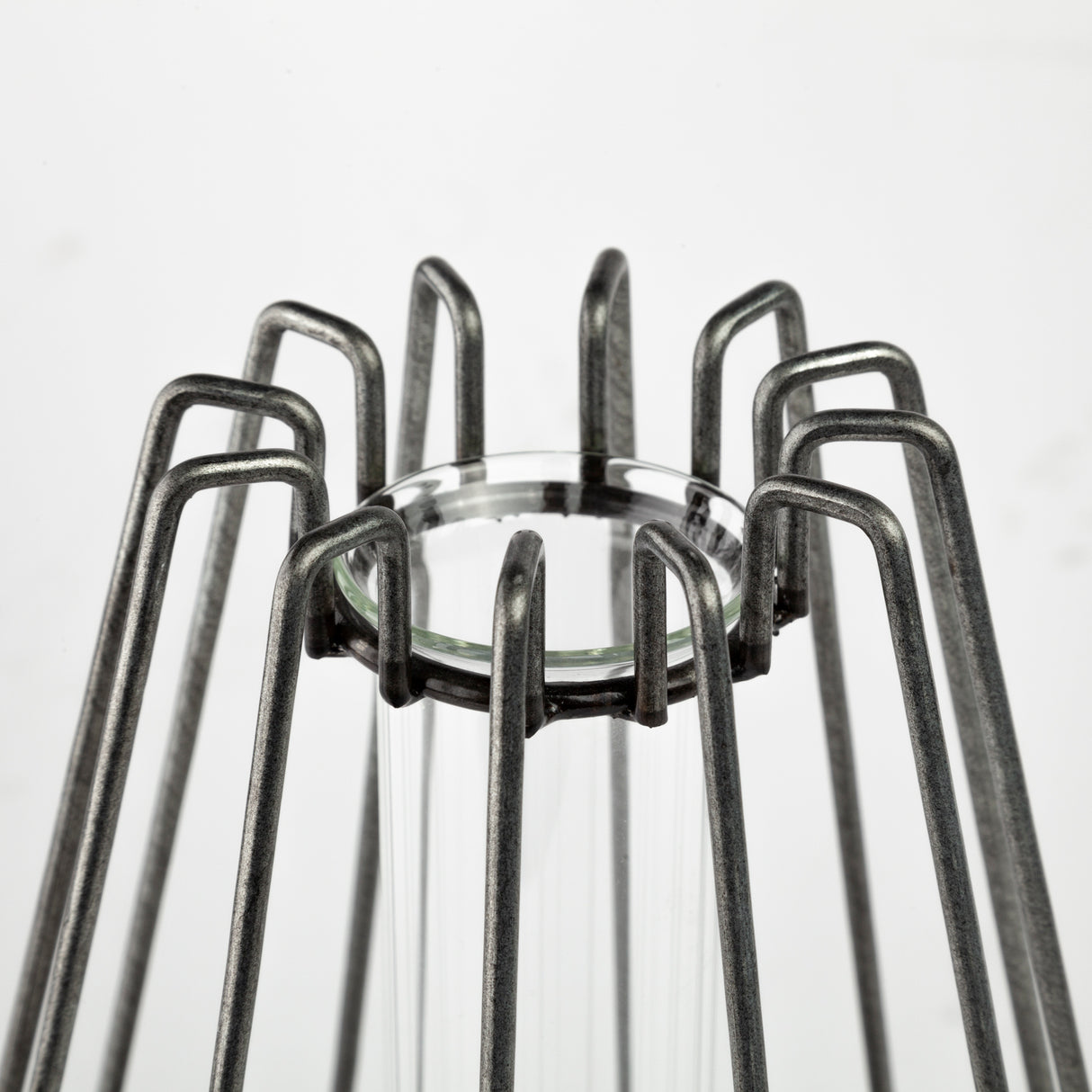 Madeline II Large Gunmetal Gray Metal Glass Test Tube Vase from Mercana - Luna Furniture