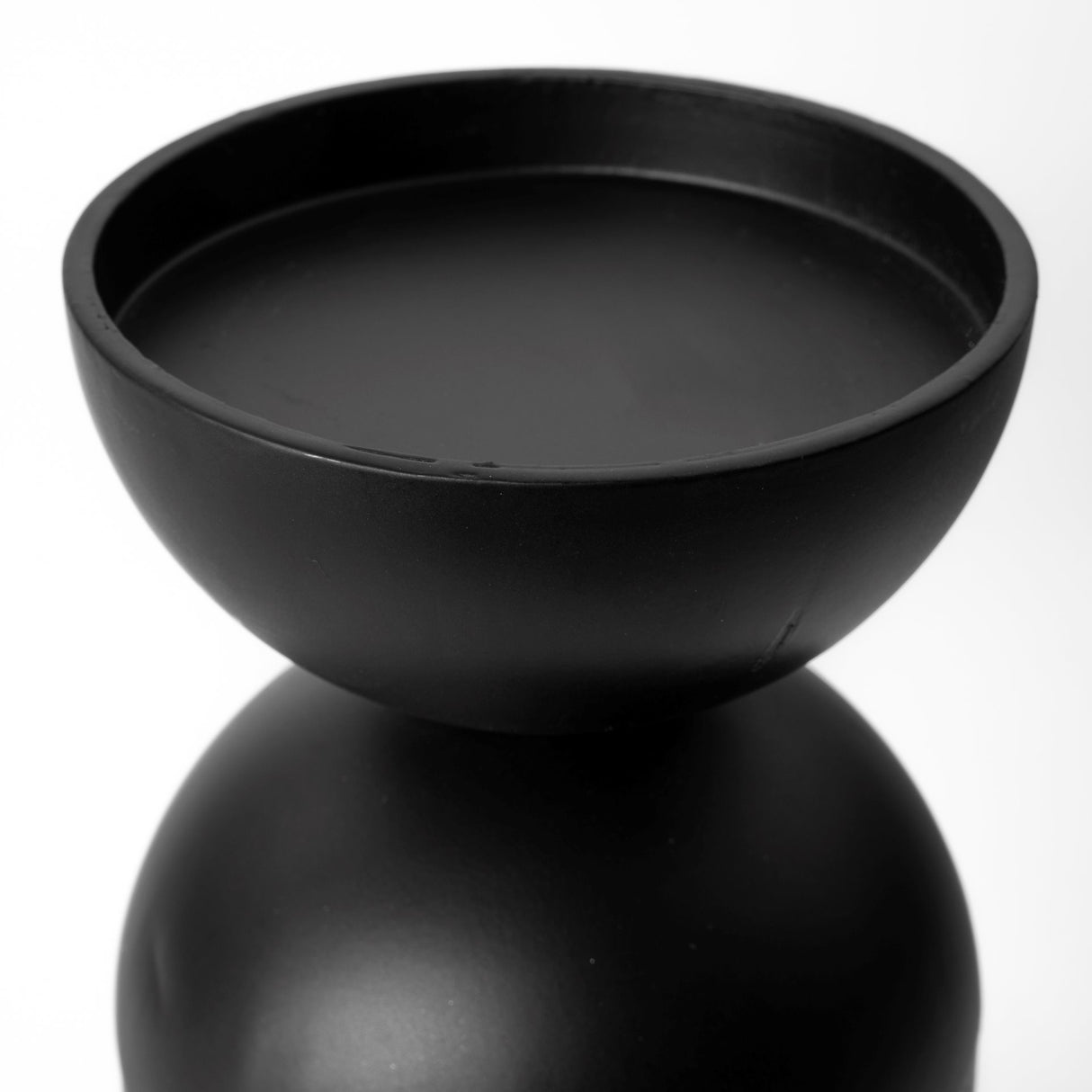 Alex Small Black Metal Cylindrical Table Candle Holder from Mercana - Luna Furniture