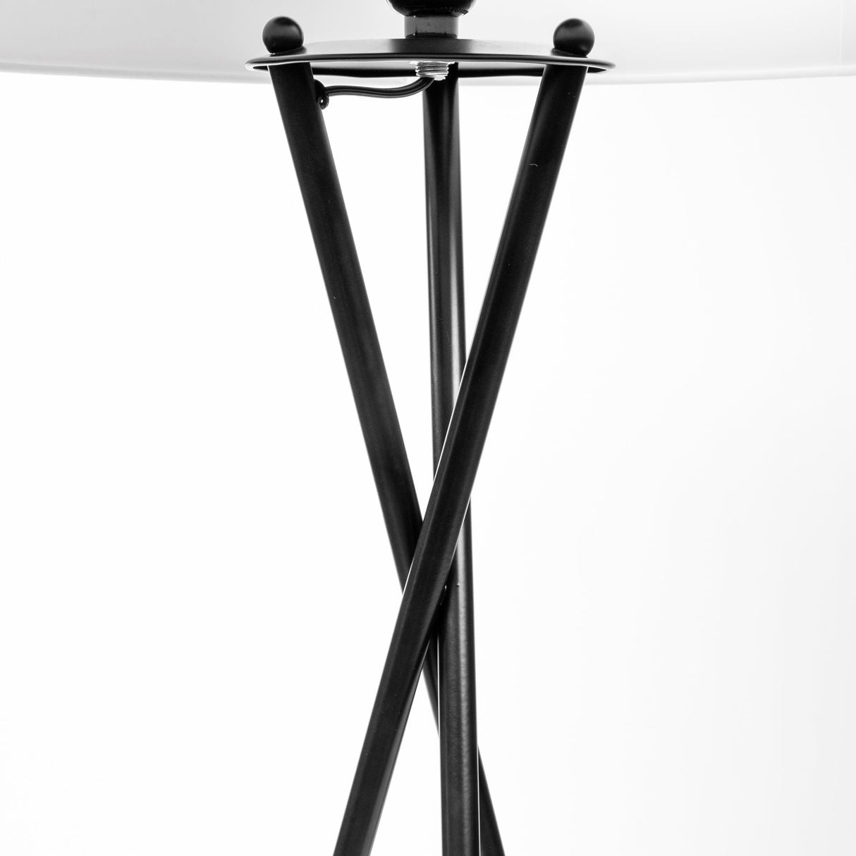 Ambrose 20.0L x 20.0W x 61.8H Black Metal W/White Fabric Shade Floor Lamp from Mercana - Luna Furniture