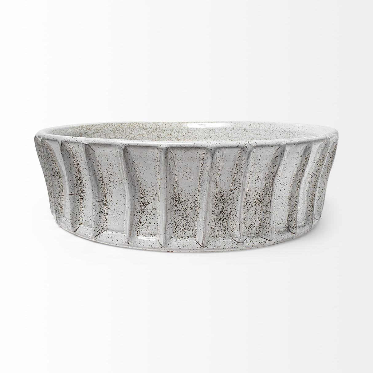 Silone (Large) 16L x 16W White Ceramic Bowl from Mercana - Luna Furniture