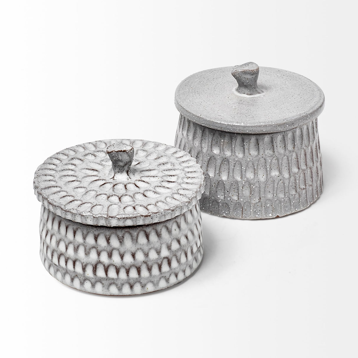 Azul (Small) 5L x 5W Gray Ceramic Detailed Decorative Box from Mercana - Luna Furniture