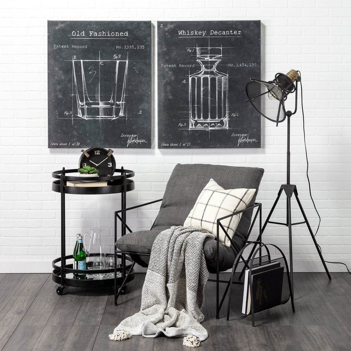 Ada Round Shape Black Metal Frame Two-Tier w/Glass Shelf Bar Cart from Mercana - Luna Furniture