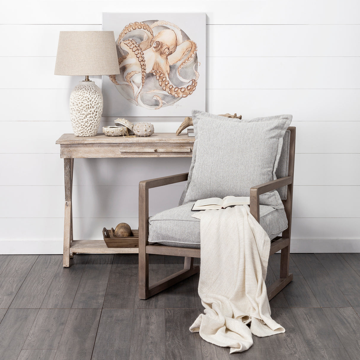 Sherlock Frost Gray Wood Frame Accent Chair from Mercana - Luna Furniture